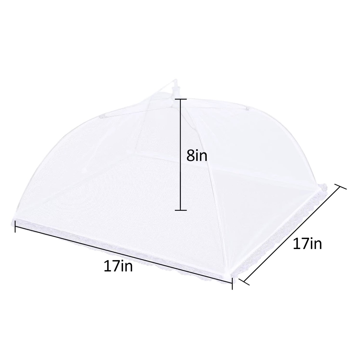 Picnic Food Covers for outside Mesh: 3/6/12 Packs 17 Inch Pop up Fine Fly Net for Fruit - Collapsible Screen Umbrella Food Tent
