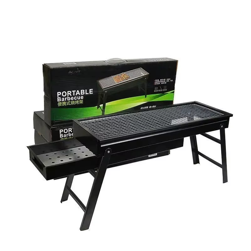 Large Portable Folding Charcoal Grill for Outdoor Camping and Picnics