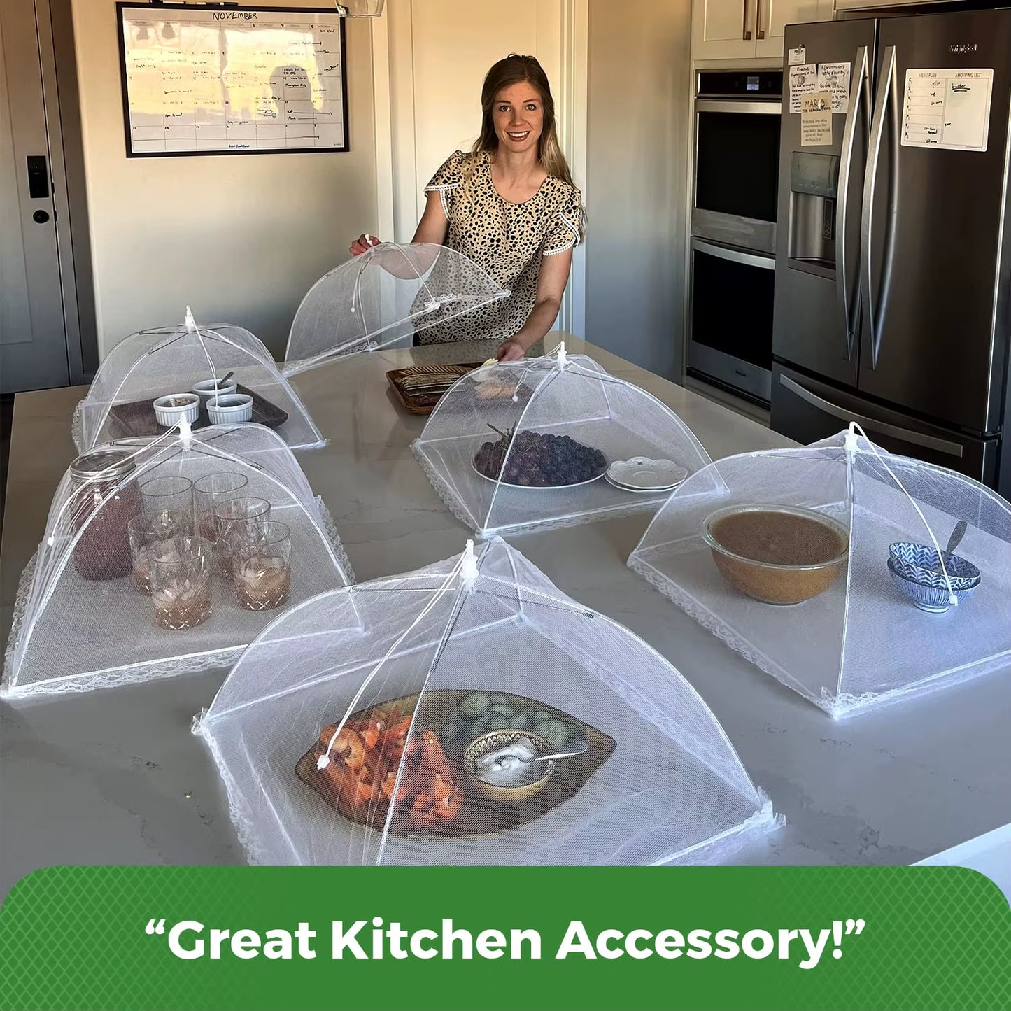 Picnic Food Covers for outside Mesh: 3/6/12 Packs 17 Inch Pop up Fine Fly Net for Fruit - Collapsible Screen Umbrella Food Tent