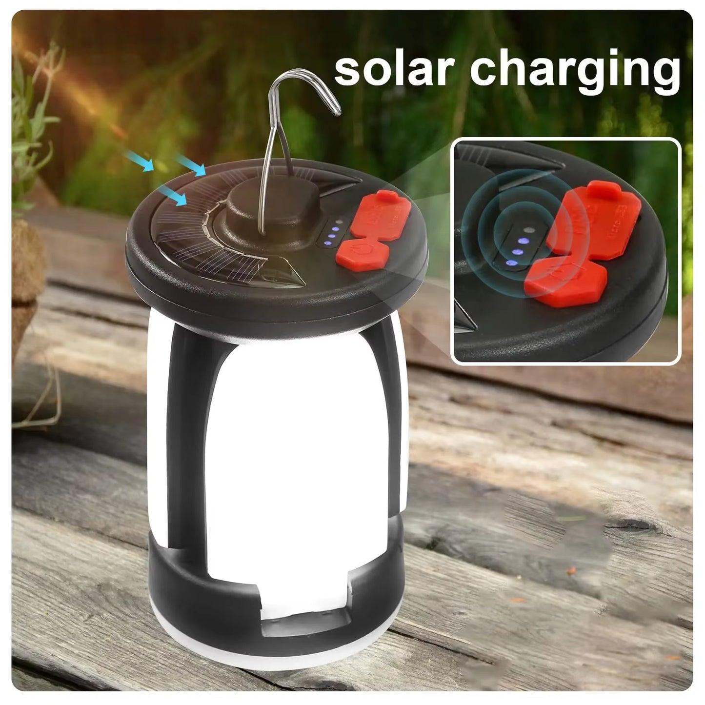 Ultimate High-Power Solar LED Camping Lantern - 4500mAh Rechargeable Emergency Power Bank with 1000LM Brightness & 6 Versatile Light Modes