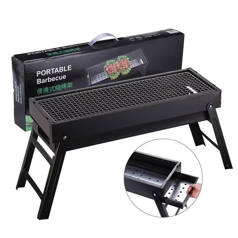 Large Portable Folding Charcoal Grill for Outdoor Camping and Picnics