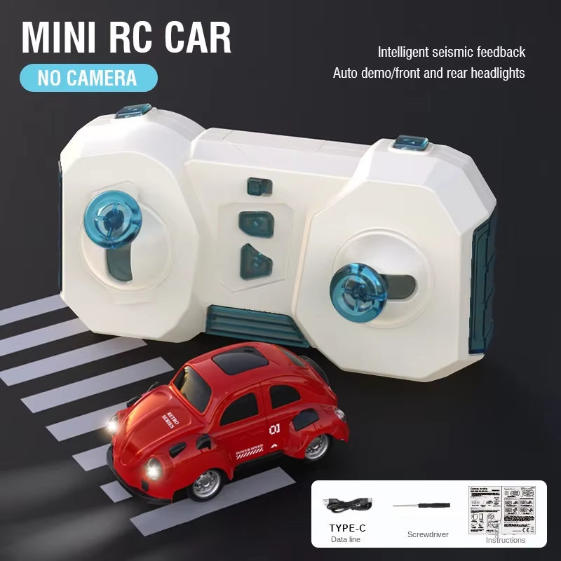 Mini RC Car with Detachable Camera - App-Controlled Racing Vehicle for Kids with Lights - Perfect Gift for Boys!