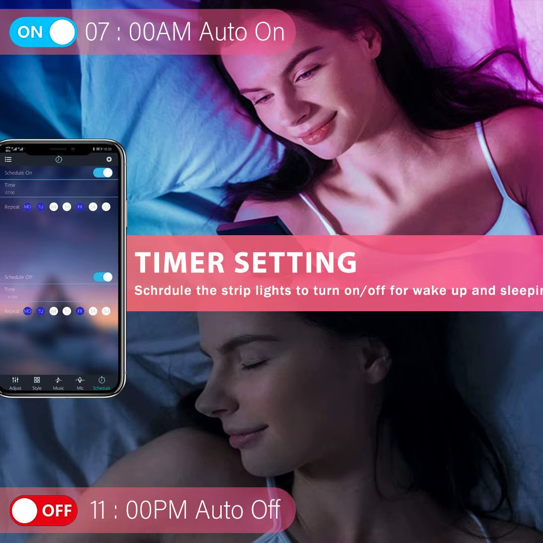 20m Music Sync LED RGB Light with Remote Control - Perfect for Bedroom Ambiance
