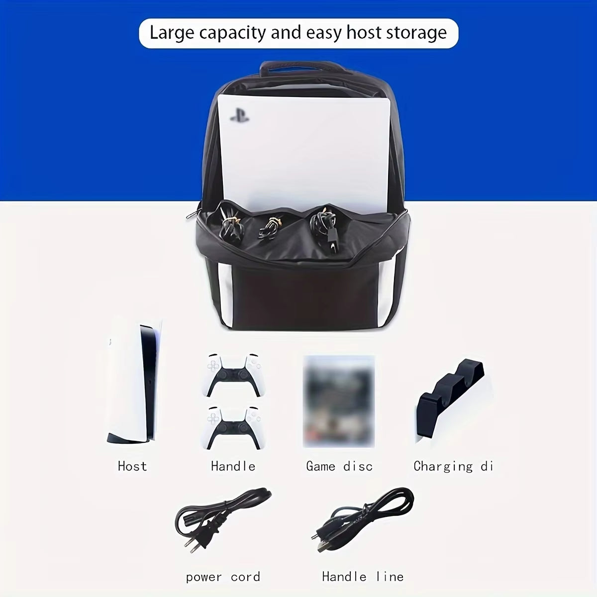 Travel Backpack for PS5 Console, Accessories, Protective Carrying Case Storage Bag Compatible with Sony Playstation 5 Console