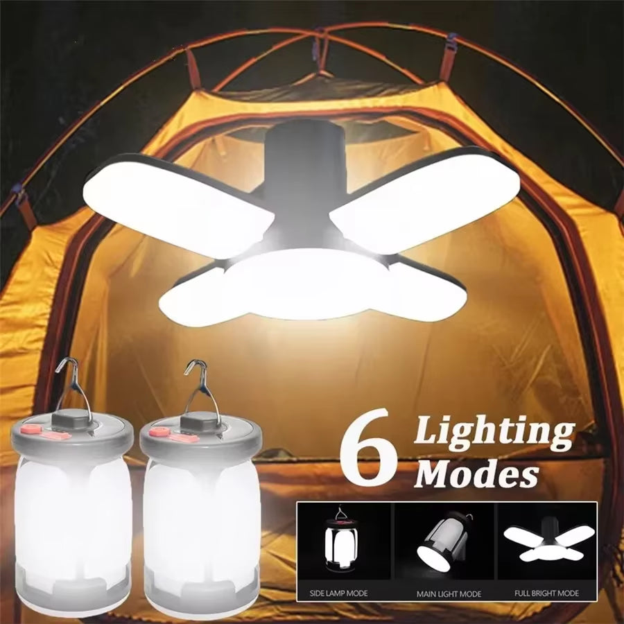 Ultimate High-Power Solar LED Camping Lantern - 4500mAh Rechargeable Emergency Power Bank with 1000LM Brightness & 6 Versatile Light Modes