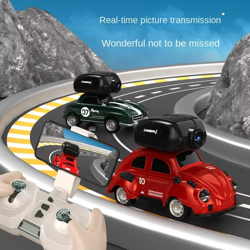 Mini RC Car with Detachable Camera - App-Controlled Racing Vehicle for Kids with Lights - Perfect Gift for Boys!