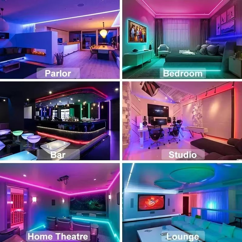Vibrant RGB 5050 LED Strip Lights - Remote & App Controlled Backlight for TVs, PCs & Gaming Rooms - Flexible USB 5V Decoration Tape
