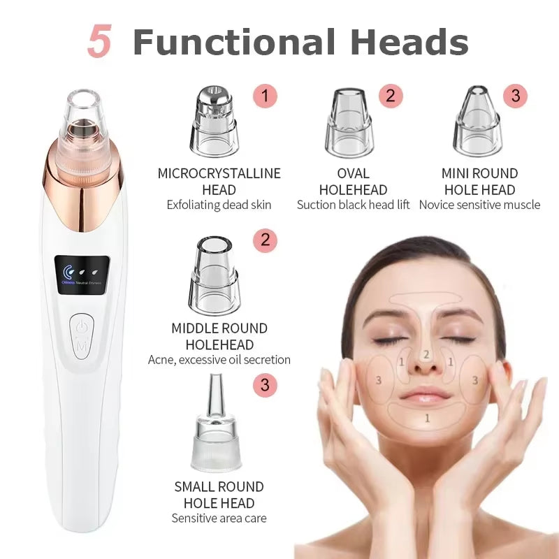 Ultimate Electric Blackhead Remover - Boost Your Skin's Glow with Powerful Suction and Exfoliation!