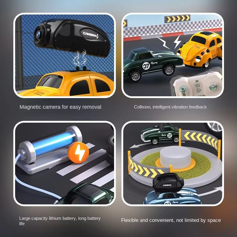 Mini RC Car with Detachable Camera - App-Controlled Racing Vehicle for Kids with Lights - Perfect Gift for Boys!