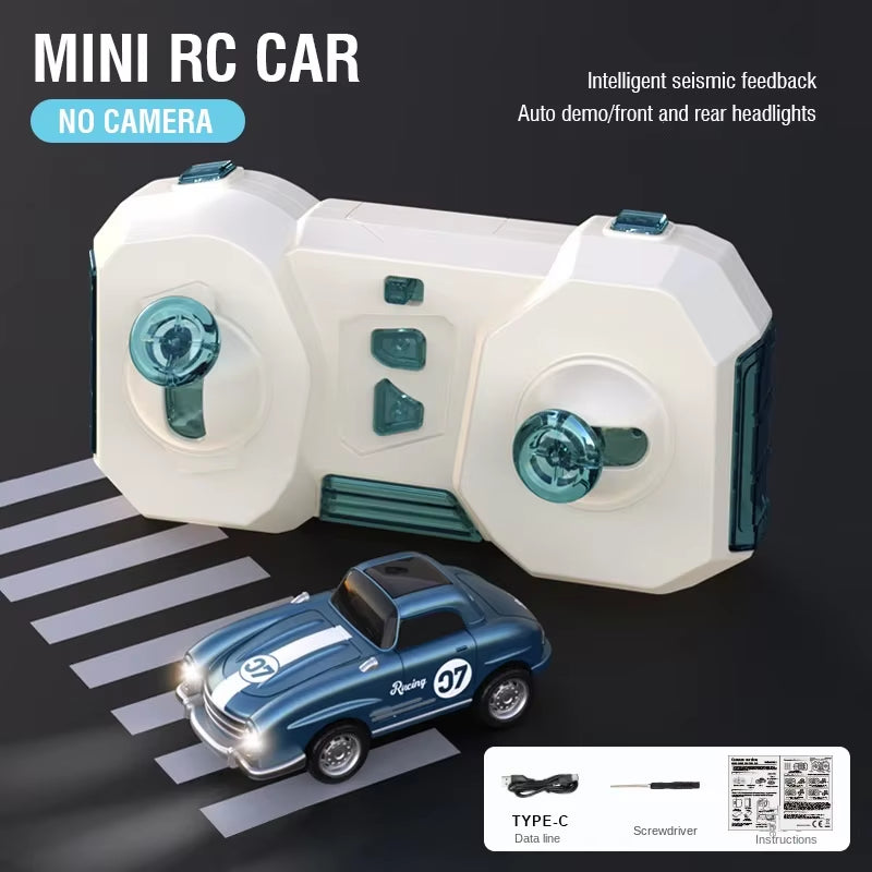 Mini RC Car with Detachable Camera - App-Controlled Racing Vehicle for Kids with Lights - Perfect Gift for Boys!