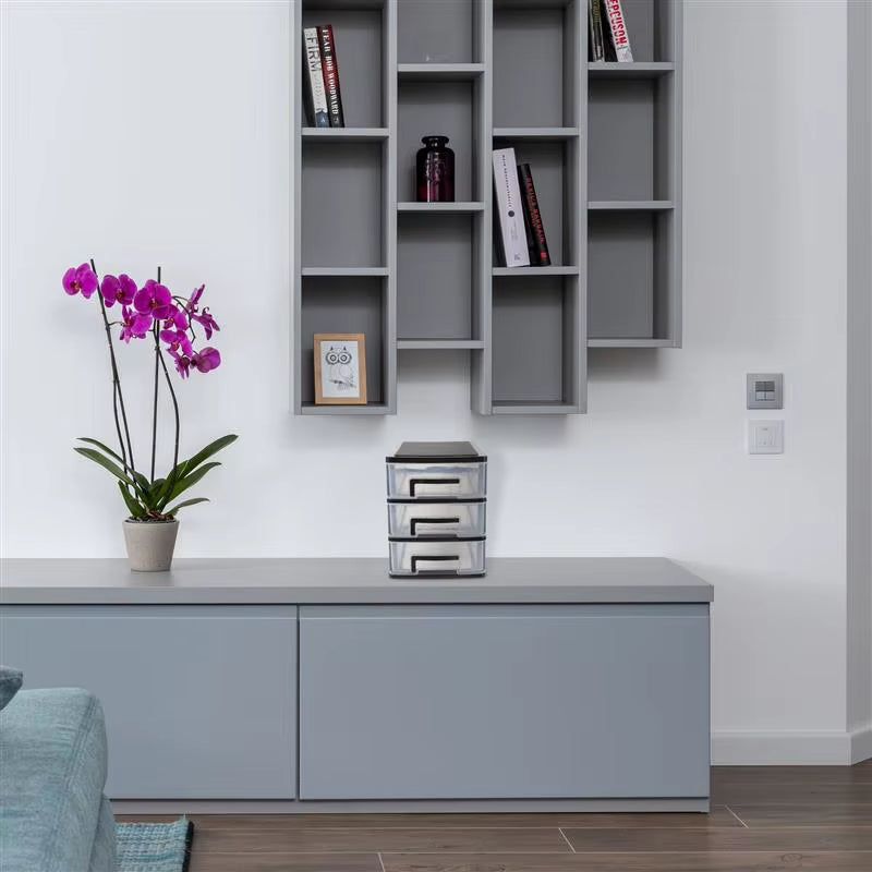 Versatile Three-Layer Plastic Storage Drawers - 4-Drawer Closet Organizer & Shelf Rack