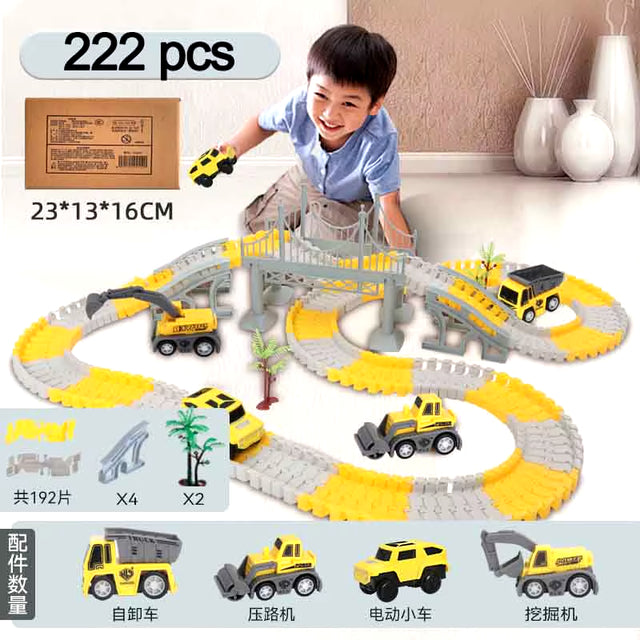 137-467 Pcs Electric Track Toy Car Set - Fun Engineering Train Set for Kids, Ideal Birthday Gift & Educational Playtime!