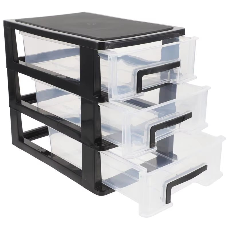 Versatile Three-Layer Plastic Storage Drawers - 4-Drawer Closet Organizer & Shelf Rack