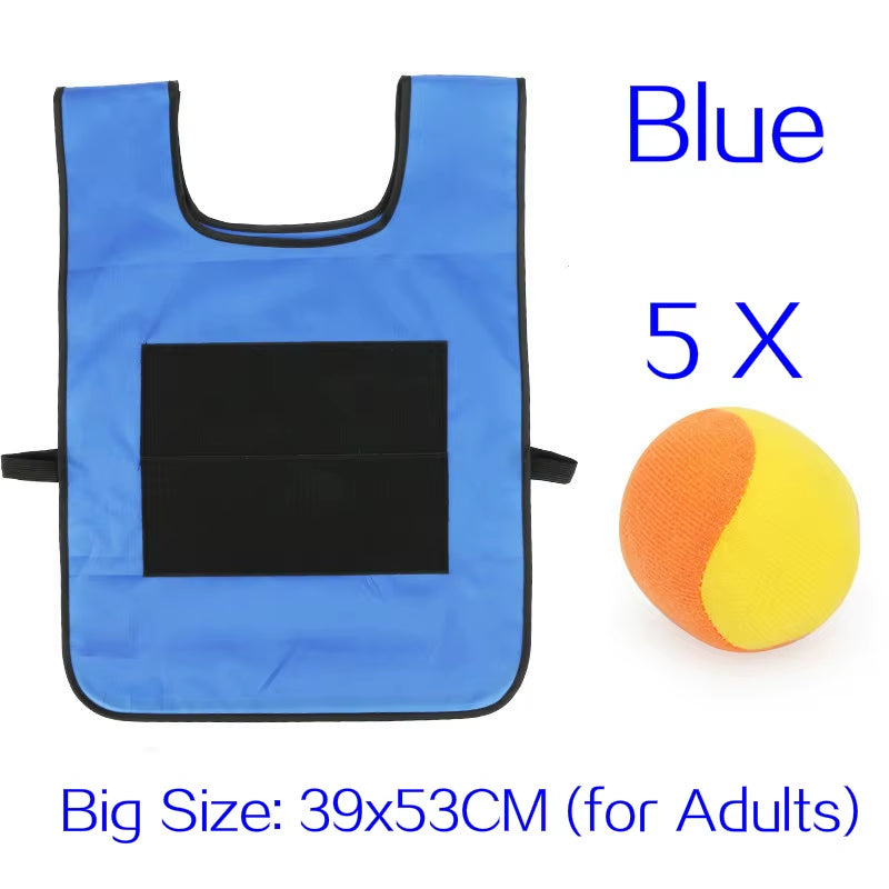 Outdoor Sport Game Props Vest Sticky Jersey Vest Game Vest Waistcoat with Sticky Ball Throwing Toys for Children Kids Sports Toy