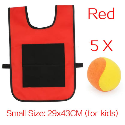 Outdoor Sport Game Props Vest Sticky Jersey Vest Game Vest Waistcoat with Sticky Ball Throwing Toys for Children Kids Sports Toy