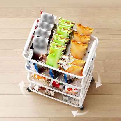 Versatile 3-4 Layer White Plastic Storage Trolley - Perfect for Bathroom Organization