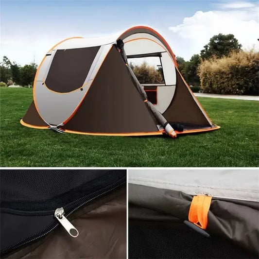5-8 Person Automatic Pop-Up Tent for Camping, Portable Beach Fishing Shelter, Ideal for Outdoor Adventures and Hiking Trips