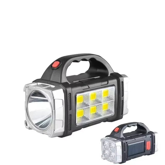 Powerful Solar-Powered LED Flashlight - USB Rechargeable, Waterproof, Ideal for Camping and Outdoor Adventures!