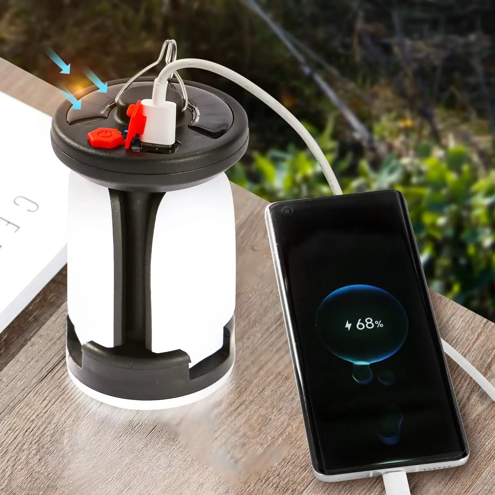 Ultimate High-Power Solar LED Camping Lantern - 4500mAh Rechargeable Emergency Power Bank with 1000LM Brightness & 6 Versatile Light Modes