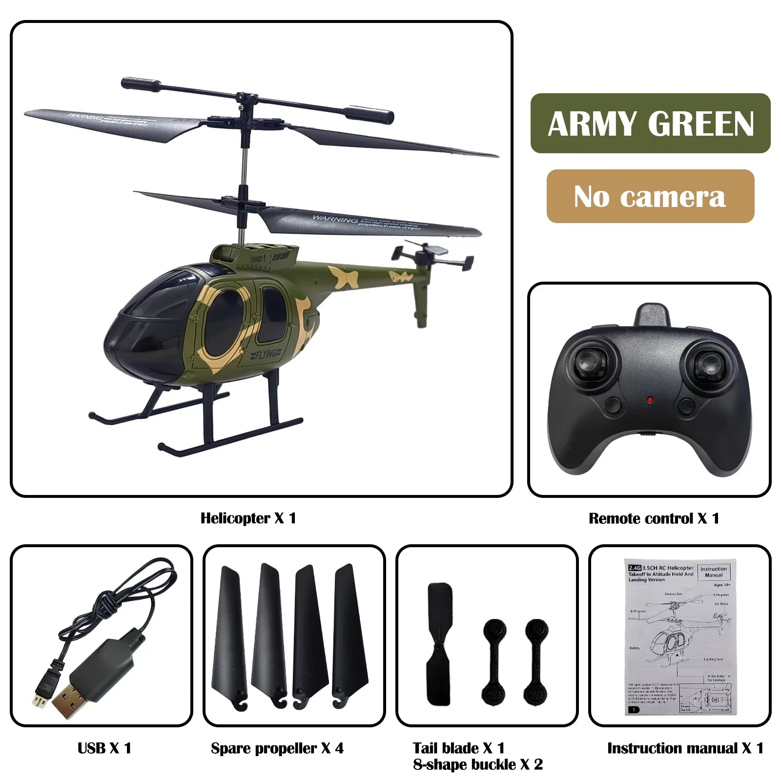 6CH 2.4G Remote Control Helicopter Remote Control Toy Drop-Resistant RC Plane Wireless Aircraft Toys for Boys Children Xmas Gift