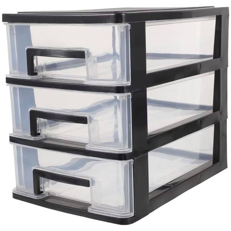 Versatile Three-Layer Plastic Storage Drawers - 4-Drawer Closet Organizer & Shelf Rack