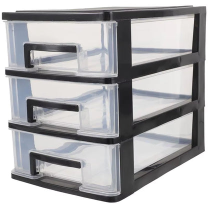 Versatile Three-Layer Plastic Storage Drawers - 4-Drawer Closet Organizer & Shelf Rack