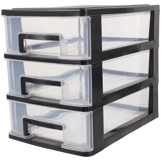 Versatile Three-Layer Plastic Storage Drawers - 4-Drawer Closet Organizer & Shelf Rack