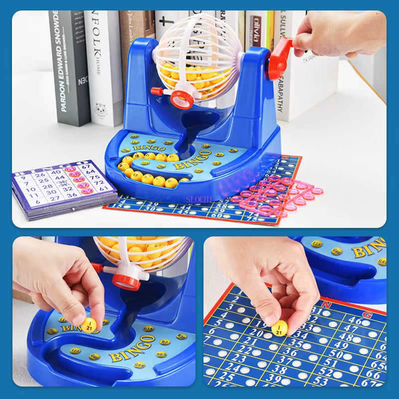 Lotterie-Maschine Brettspiel – Bingo-Simulation, interaktives Eltern-Kind-Losspiel – Perfektes Geschenk für Familienspaß
