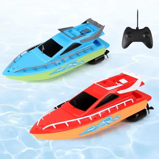 Wireless Remote-Controlled Boat High-Speed Rc Boat Electric Waterproof Speedboat Outdoor Water Play Toy for Kids