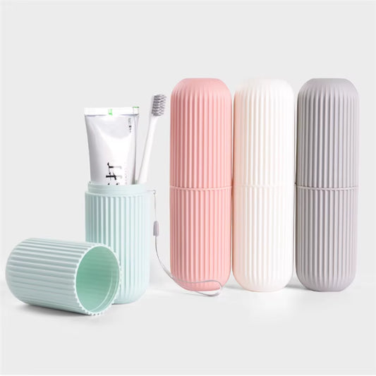 Portable Travel Toothbrush Case - Stylish Plastic Holder for Your Luggage and Bathroom Accessories