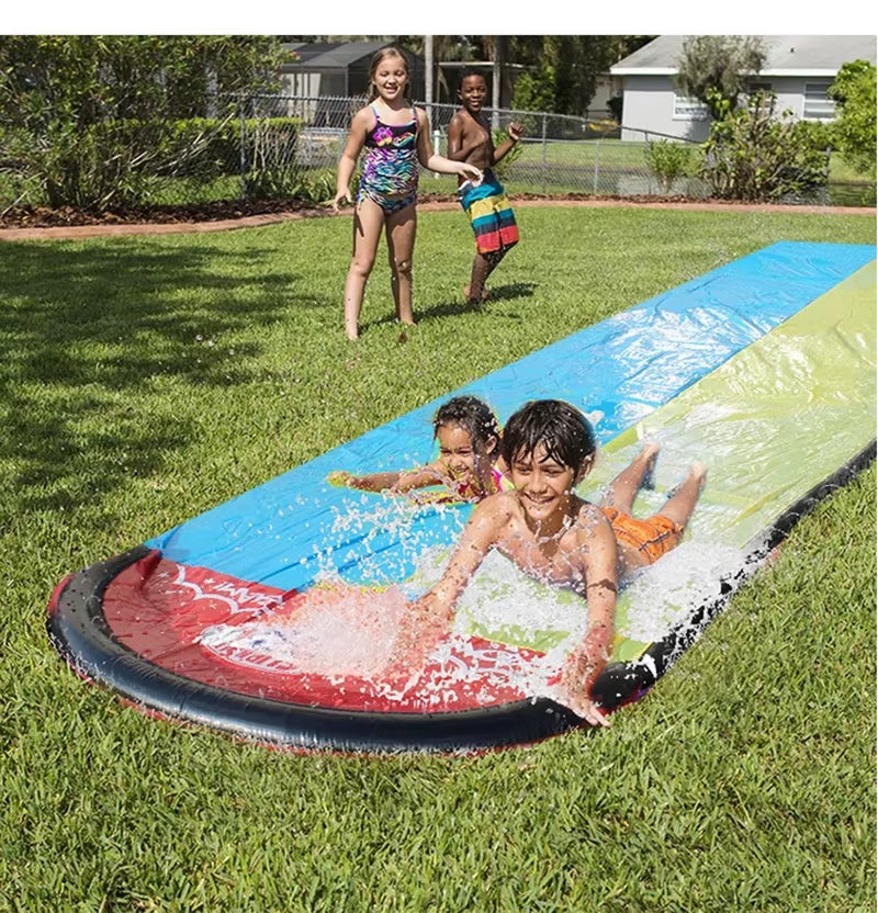 Inflatable Lawn Water Slide for Kids Summer Outdoor Games Backyard Waterslide Spray Water Toys with Sprinkler Garden Water Slide