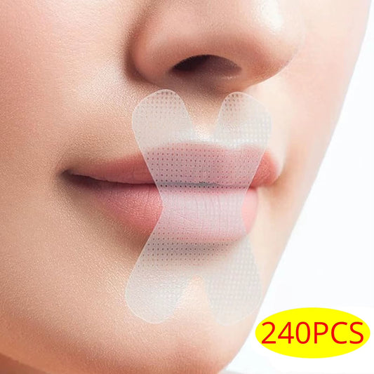 240PCS Anti-Snoring Mouth Tape & Nasal Strips - Sleep Better with Transparent Nose Patches & Mouth Guard Device