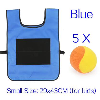 Outdoor Sport Game Props Vest Sticky Jersey Vest Game Vest Waistcoat with Sticky Ball Throwing Toys for Children Kids Sports Toy