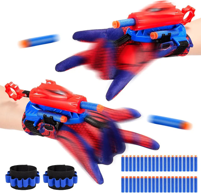 Braxel Spielzeug ab 3-10 Jahre Junge 2 Set Netzwerfer Handschuhe Kinder Geschenk Outdoor Spielzeug Kinderspielzeug ab 4 5 6 7 8 Jahre