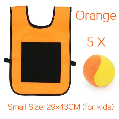 Outdoor Sport Game Props Vest Sticky Jersey Vest Game Vest Waistcoat with Sticky Ball Throwing Toys for Children Kids Sports Toy
