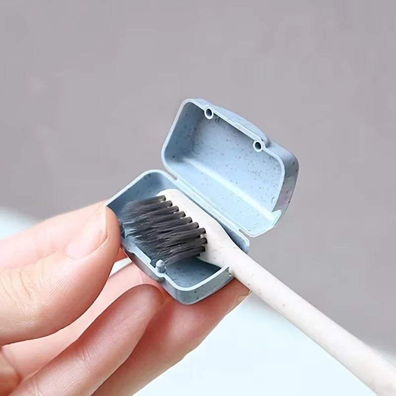 Portable Toothbrush Cover Set - 4 Pcs Hygiene Protector for Travel and Outdoor Use