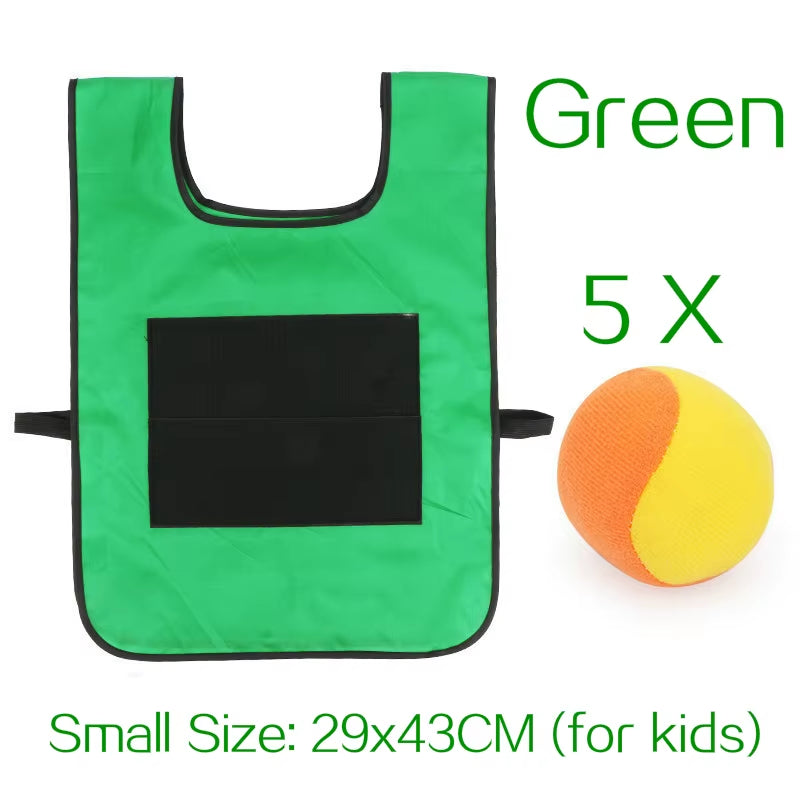 Outdoor Sport Game Props Vest Sticky Jersey Vest Game Vest Waistcoat with Sticky Ball Throwing Toys for Children Kids Sports Toy