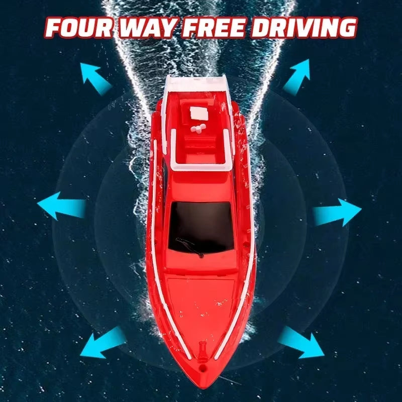 Wireless Remote-Controlled Boat High-Speed Rc Boat Electric Waterproof Speedboat Outdoor Water Play Toy for Kids