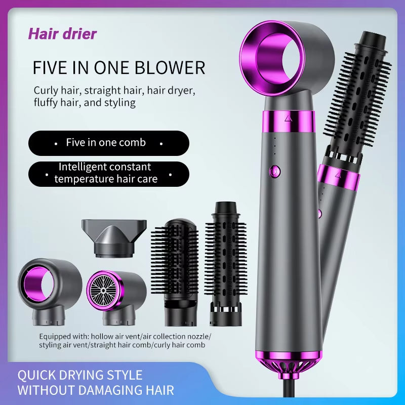 Ks-Q7 Multi-Purpose Hot Air Comb with 5 Versatile Functions for Effortless Styling