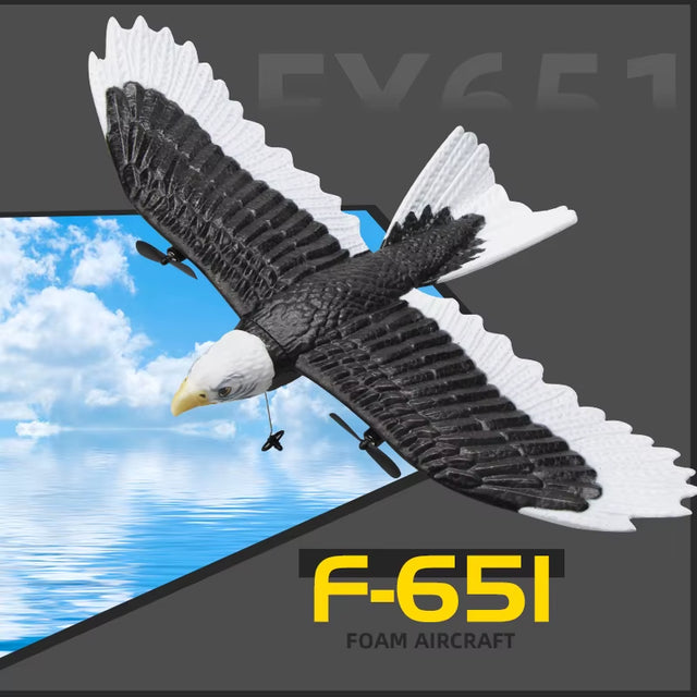 RC Schaumstoff-Flugzeug mit 405 mm Spannweite – Simuliertes Adler-Flugzeug, 2,4G Fernsteuerung, Gleitflugzeug-Spielzeug für Kinder und Jungen