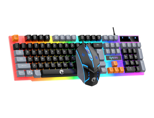 Wired USB Luminous Mechanical Keyboard and Mouse Set for PC and Laptop Gaming and Office Use