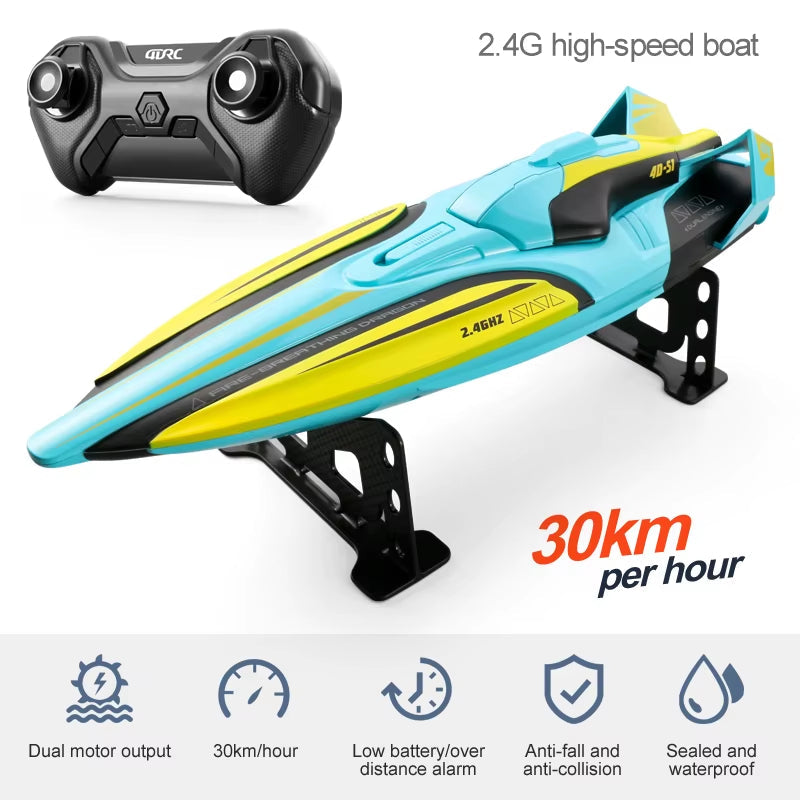 S1 Remote Controlled Boat Wireless Electric Long Endurance High-Speed 2.4G Speedboat Water Boat Model Children Toy