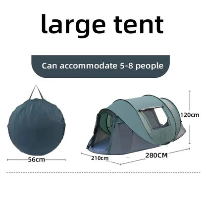 5-8 Person Automatic Pop-Up Tent for Camping, Portable Beach Fishing Shelter, Ideal for Outdoor Adventures and Hiking Trips