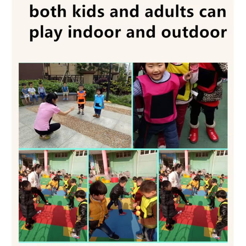 Outdoor Sport Game Props Vest Sticky Jersey Vest Game Vest Waistcoat with Sticky Ball Throwing Toys for Children Kids Sports Toy