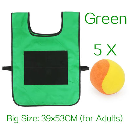 Outdoor Sport Game Props Vest Sticky Jersey Vest Game Vest Waistcoat with Sticky Ball Throwing Toys for Children Kids Sports Toy