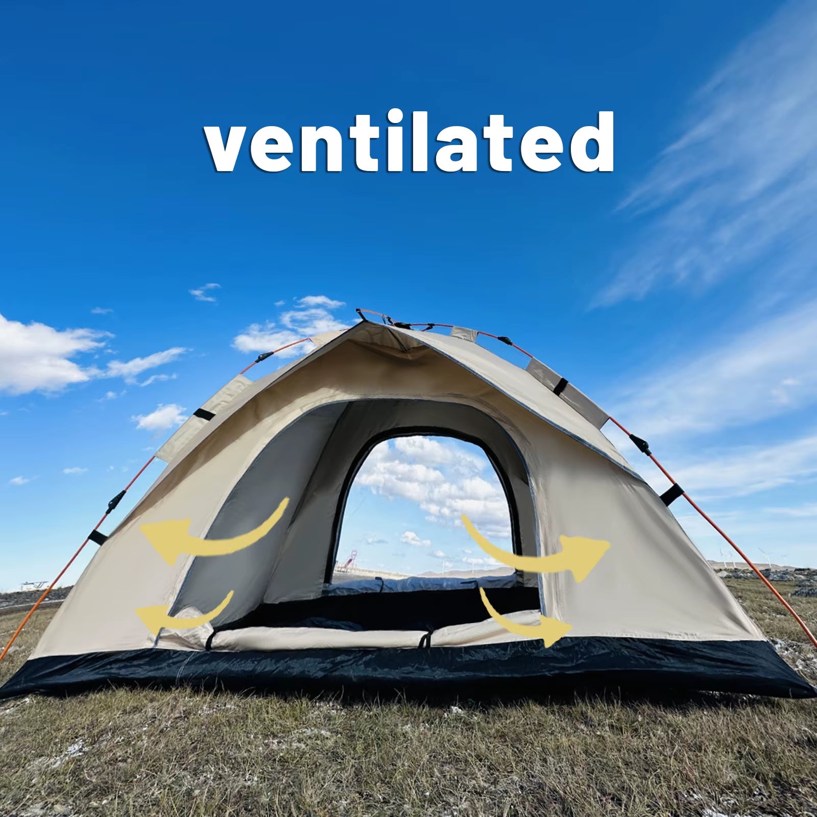 Automatic Quick-Opening Outdoor Tent for Fishing and Beach Use, Rainproof and Sunproof, Accommodates Up to 4 Persons