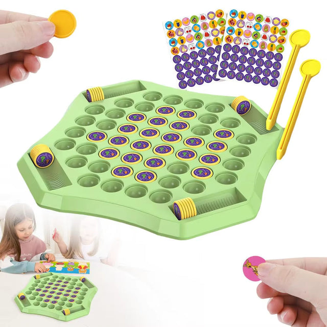 2024 Doppeltes Cartoon Flip Schach-Memory-Spiel – Lustige Tier- & Frucht-Edition für Familienspieleabende (2–4 Spieler)