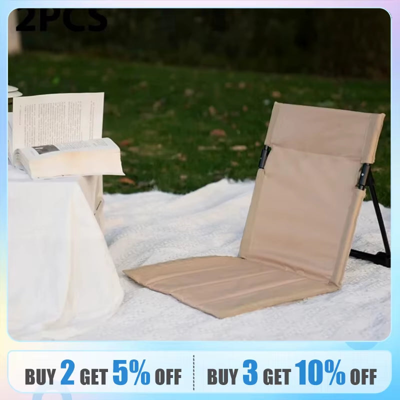 Foldable Outdoor Camping Chair with Backrest and Cushion for Garden, Park, and Beach Use