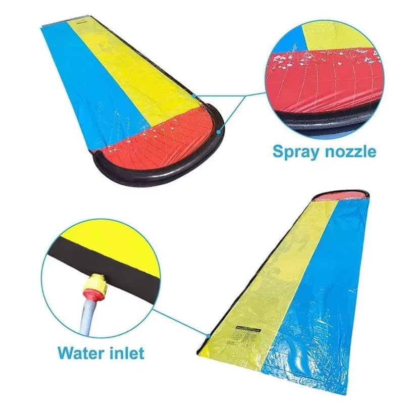 Inflatable Lawn Water Slide for Kids Summer Outdoor Games Backyard Waterslide Spray Water Toys with Sprinkler Garden Water Slide