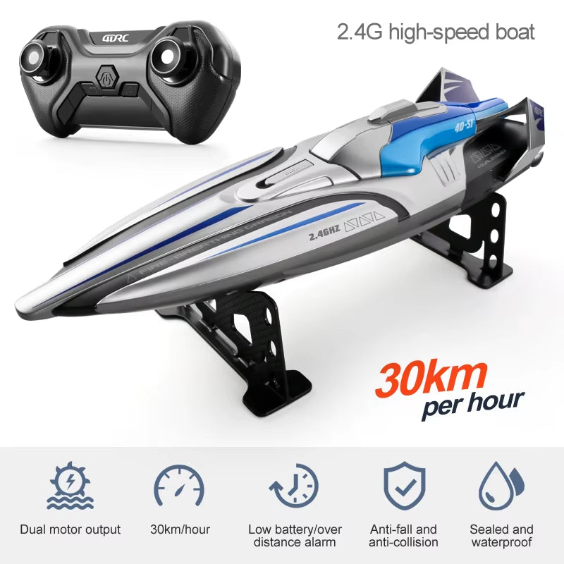 S1 Remote Controlled Boat Wireless Electric Long Endurance High-Speed 2.4G Speedboat Water Boat Model Children Toy